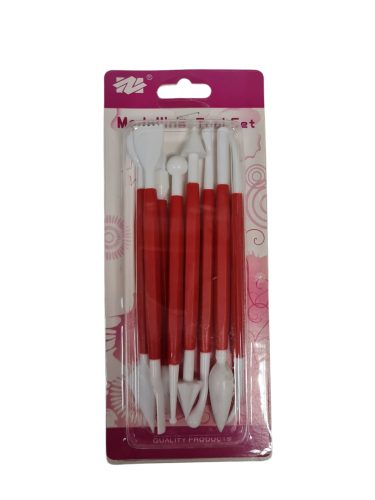Fondant, marcipán modellező, formázó szett-műanyag-8 db/csomag