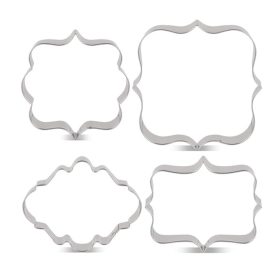 Keksz vagy fondant névtábla kiszúró-4 darabos/csomag